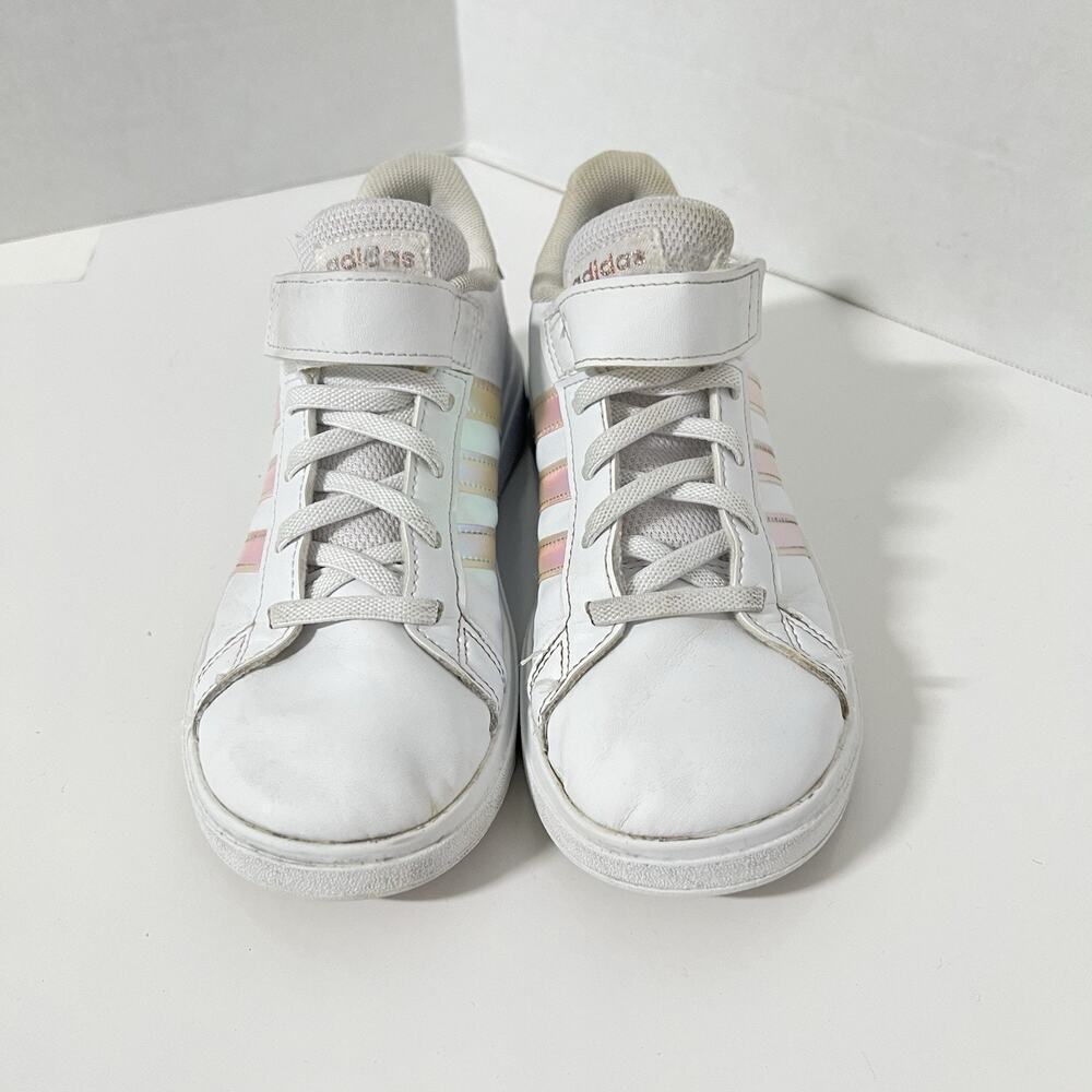 Adidas Children's Girls Grand Court 2.0 - Cloud White/Iridescent Size 2 - Picture 4 of 11